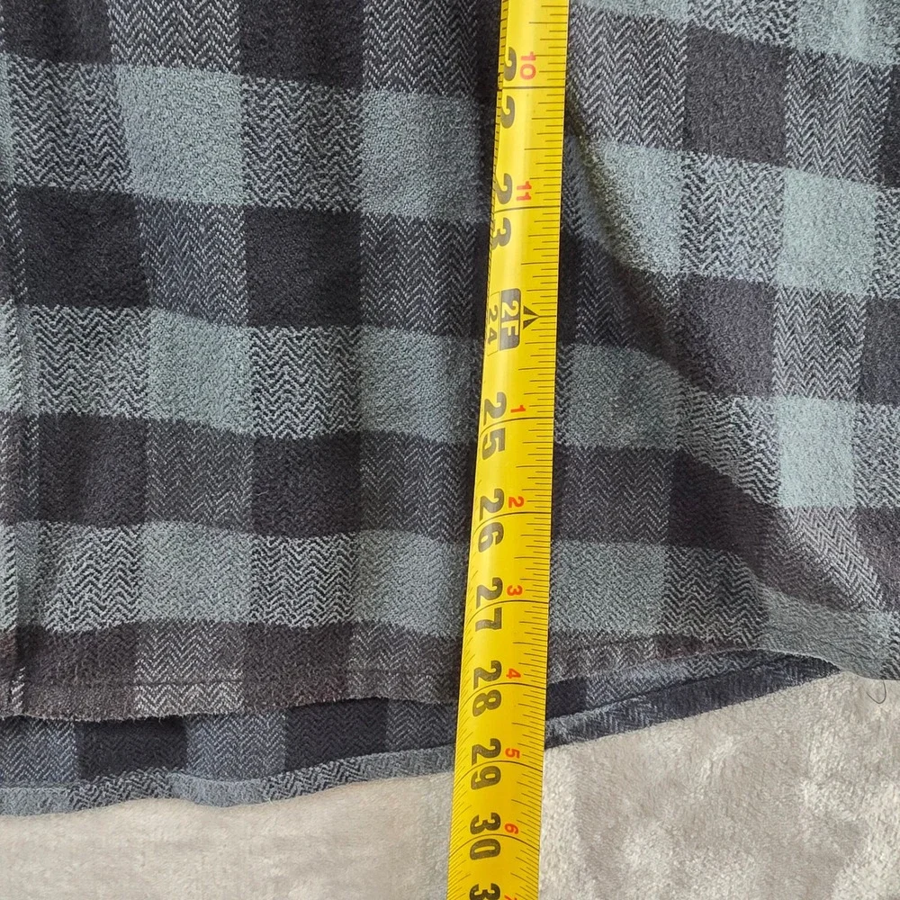 Howler Bros Flannel Shirt Mens Large Gray Black Buffalo Check Long sleeve‎